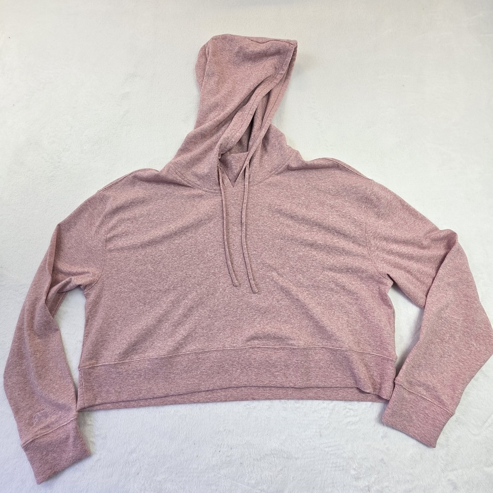 The Normal Brand Cropped Hoodie Womens Pink Pullover Soft Lightweight Sweatshirt